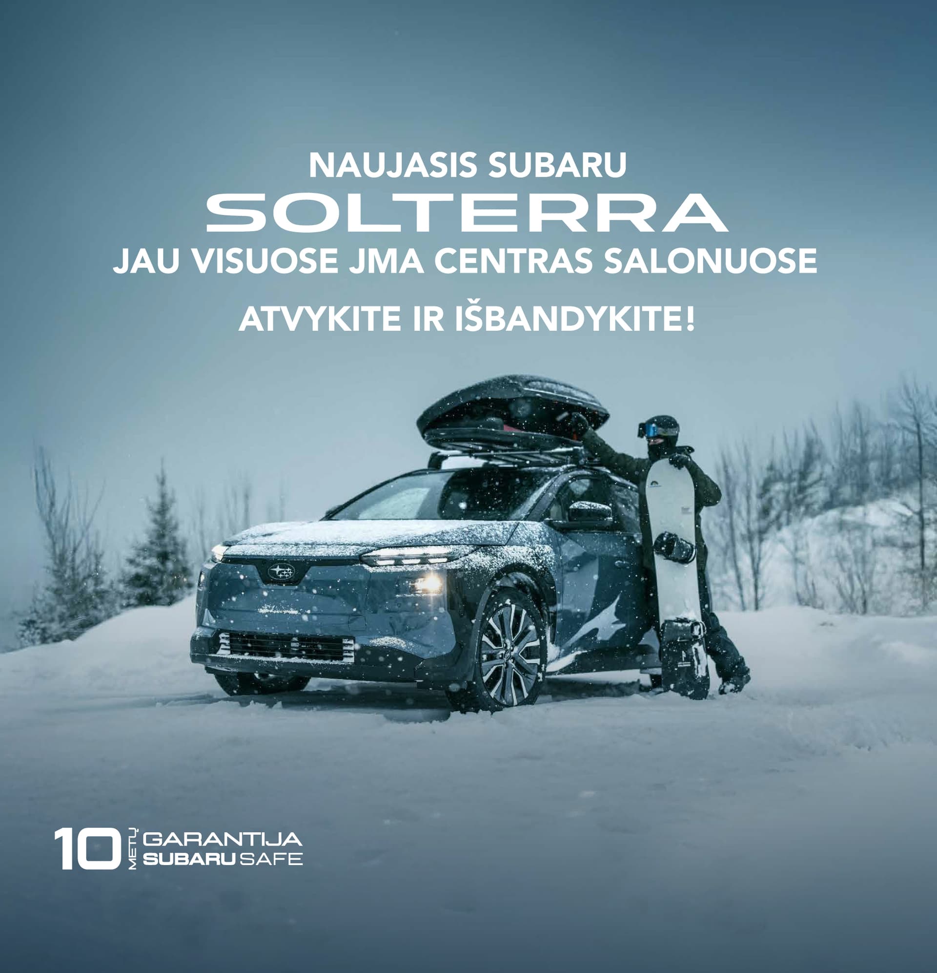 Išankstinis SUBARU SOLTERRA pasiūlymas tiems, kurie renkasi pirmieji
